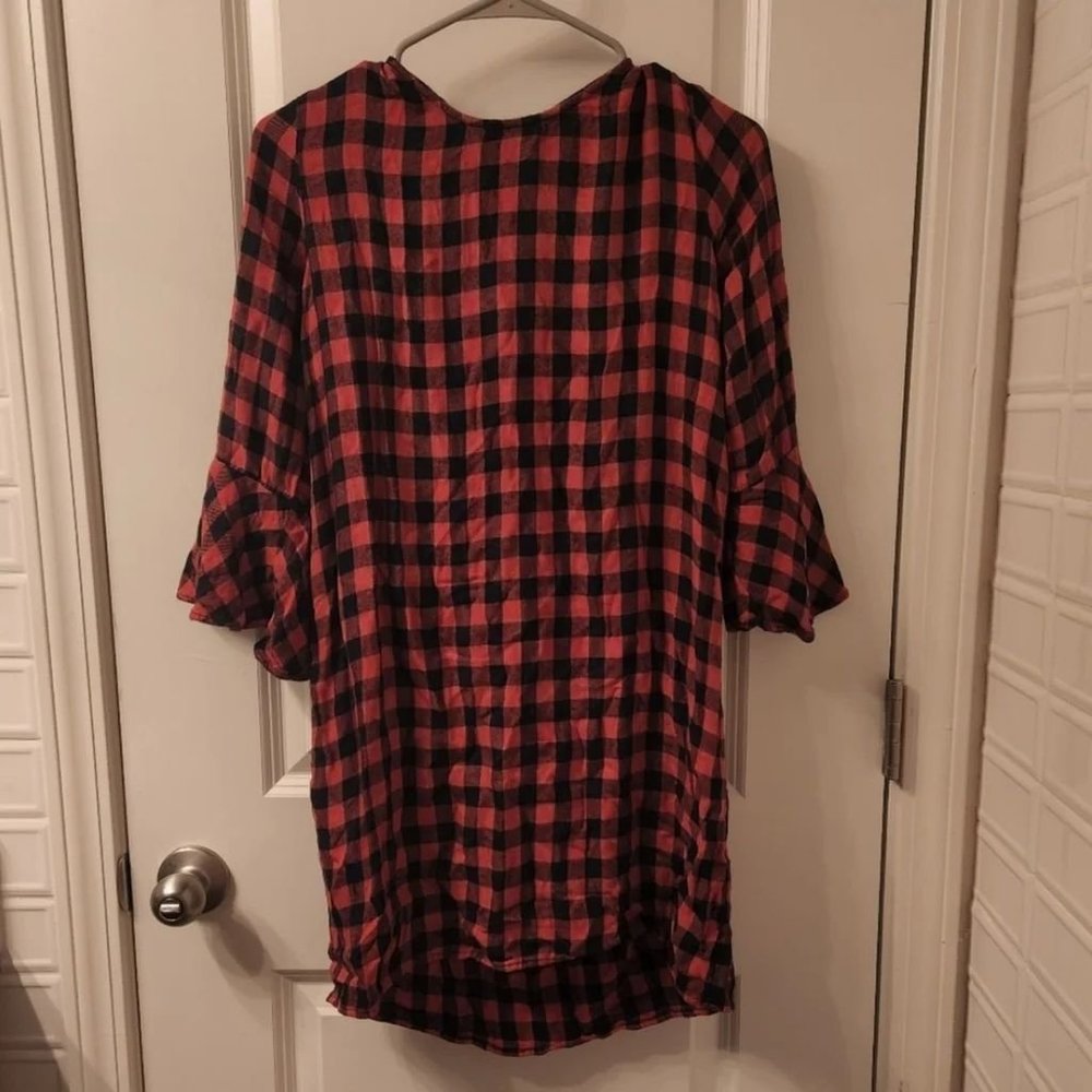 Anthropologie Cloth and Stone Christmas Checkered Dress Small
